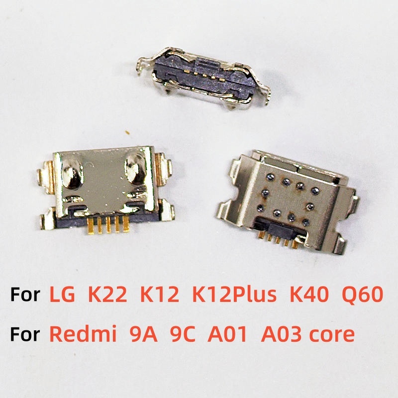 10-100pcs Micro Usb Dock ชาร์จสําหรับ LG K22 K12 K12 Plus K40 Q60 LMK200 Redmi 9A 9C A01 A03 core Charger แจ็คพอร์ตอะไหล่ ราคา ถูกที่สุด ดีลบีเคเค