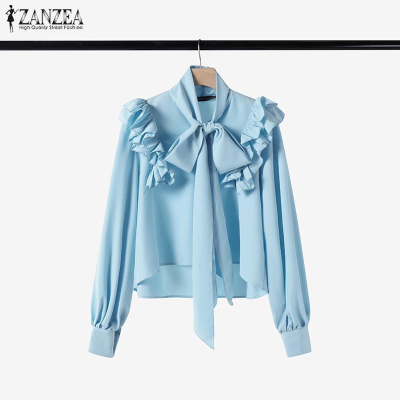 Zanzea เสื้อเชิ้ตแขนโคมไฟปกลําลองผู้หญิงเกาหลี
