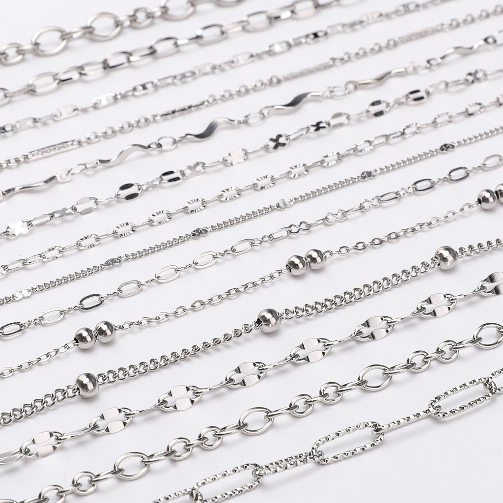 1เมตรสแตนเลสโซ่สร้อยข้อมือสร้อยคออุปกรณ์เสริม ทําเอง แฟชั่นเครื่องประดับสแตนเลส