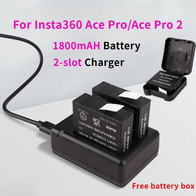 แบต Insta360 Ace Pro Battery 1800mAh Charger Insta360 Ace Pro 2 Battery Insta360 Ace Pro Accessories