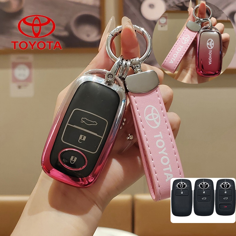 เคสกุญแจรถ Toyota Toyota ฝาครอบกุญแจสําหรับ Toyota yaris/raize/avanza/yaris ativ/yaris CROSS/yaris corss premium/VELOZ 2021-2024 Remote Key Case
