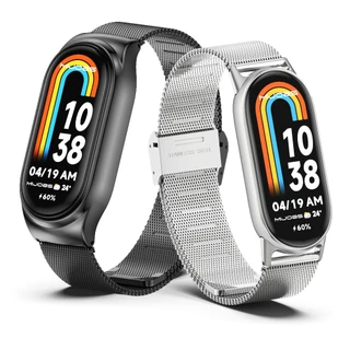 MIJOBS สําหรับสายโลหะ Xiaomi Mi 10 9 / Mi 8 Mi 7/Mi 6 5 สร้อยข้อมือสแตนเลสสําหรับ Mi Band 6 Global Version Watchband สําหรับ Mi Band 5 NFC เปลี่ยนสายรัดข้อมือ