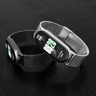 MIJOBS สําหรับสายโลหะ Xiaomi Mi 10 9 / Mi 8 Mi 7/Mi 6 5 สร้อยข้อมือสแตนเลสสําหรับ Mi Band 6 Global Version Watchband สําหรับ Mi Band 5 NFC เปลี่ยนสายรัดข้อมือ