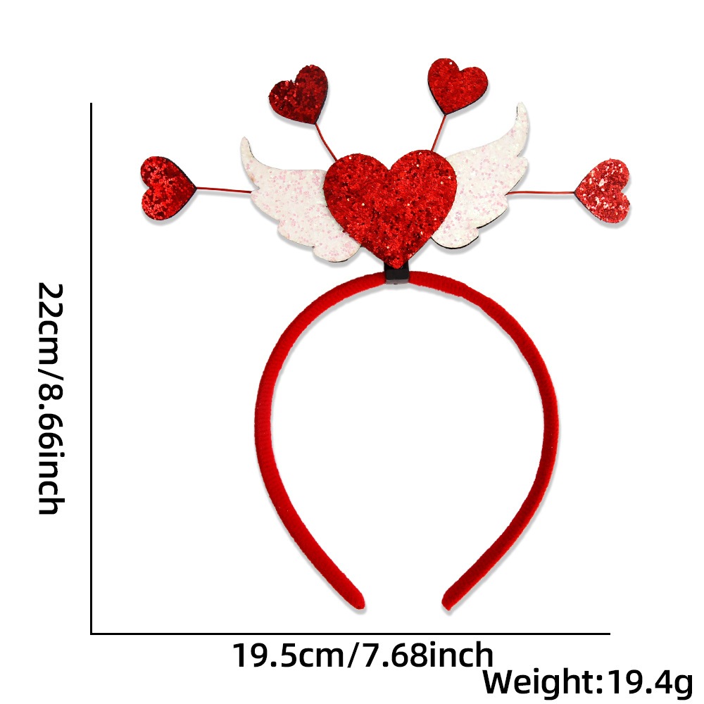 วันวาเลนไทน์เลื่อมหัวใจแถบคาดศีรษะแววผมวงพรรคโสดหัวใจสีแดงกิ๊บพรรควันหยุดแต่งงานงานเลี้ยงวันเกิดของขวัญภาพอุปกรณ์ประกอบฉาก - รูปที่ 3