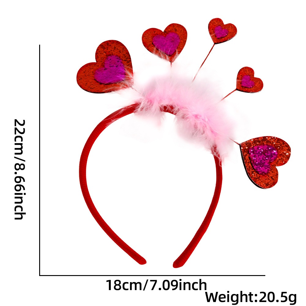 วันวาเลนไทน์เลื่อมหัวใจแถบคาดศีรษะแววผมวงพรรคโสดหัวใจสีแดงกิ๊บพรรควันหยุดแต่งงานงานเลี้ยงวันเกิดของขวัญภาพอุปกรณ์ประกอบฉาก - รูปที่ 6