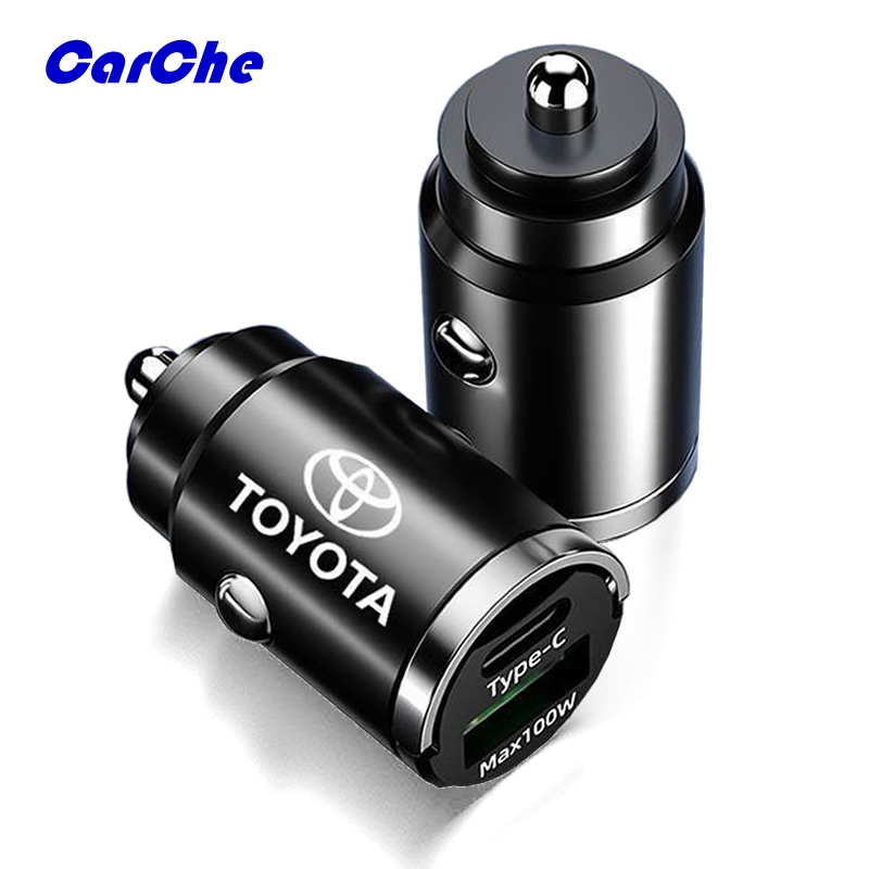 CARCHE หัวชาร์จในรถ 2พอร์ต USB หัวชาร์จเร็ว ที่ชาร์จแบตในรถยนต์ 12V-100W สำหรับ Toyota