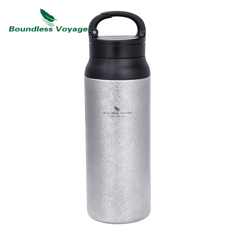 Boundless Voyage Titanium ถ้วยฉนวนกันความร้อนสูญญากาศสองชั้นพร้อมตัวกรองชากาแฟแบบพกพาขวดน้ําปัดไวน์