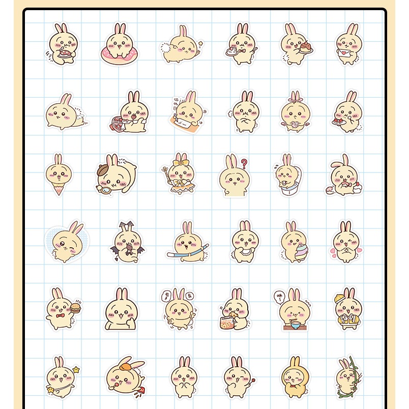 สติ๊กเกอร์กันน้ําลายการ์ตูน PET พลาสติก Usagi 50 ชิ้น - รูปที่ 2