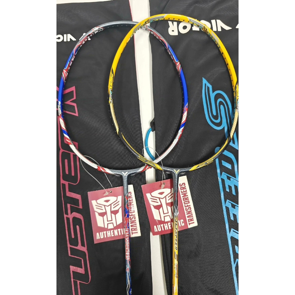【จัดส่งในวันเดียวกัน】VICTOR ไม้แบดมินตัน TK-TF4 Optimus Prime ไม้แบดมินตันสหกรณ์ Transformers JS-TF4