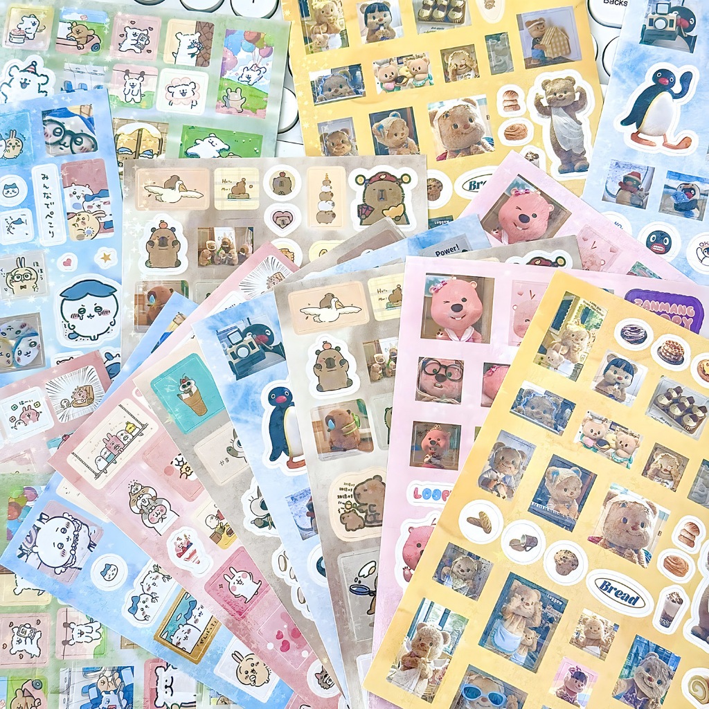 8 ชิ้นน่ารักแฟลชฟิล์มสติกเกอร์ DIY โปร่งใสเลเซอร์ Glitter คู่มือ Scrapbooking วัสดุตกแต่ง Y2K สติกเกอร์สําหรับโทรศัพท์