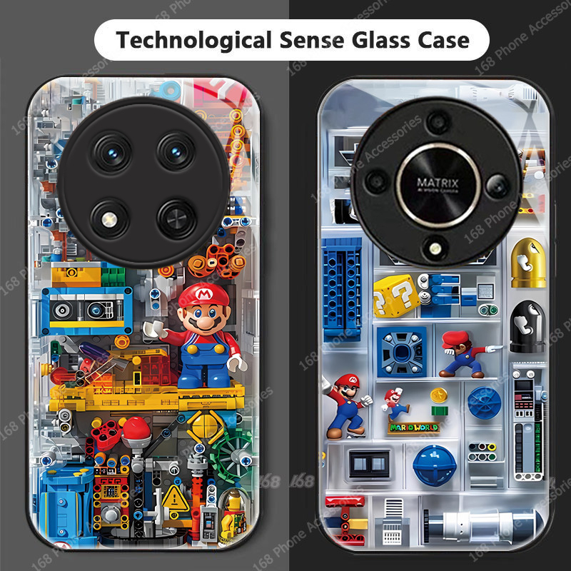 เคส Honor X9C X9B X9A 5G เคส Honor X9C Smart เคส กรณีการ์ตูนอะนิเมะมาริโอ้เย็นหล่อกันกระแทกหรูหราแก้