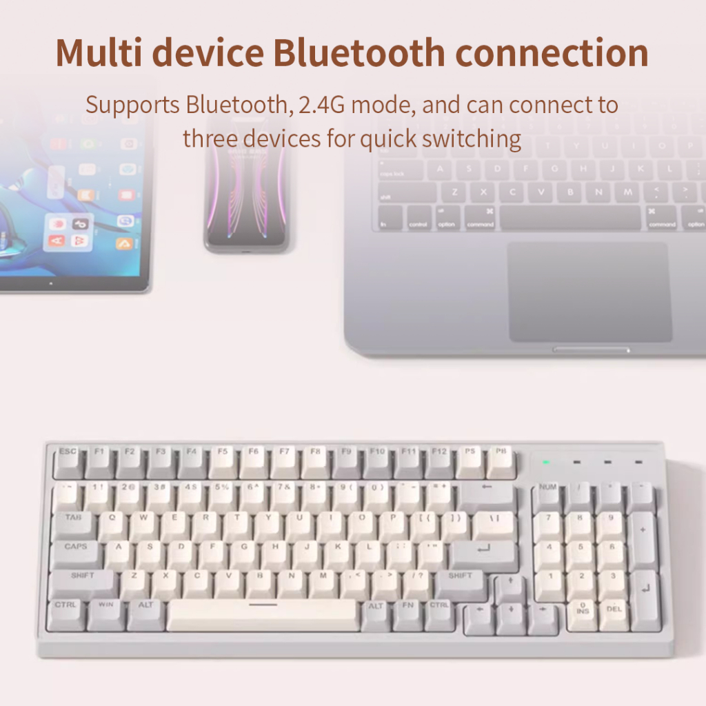 ชุดคีย์บอร์ดและเมาส์ไร้สาย Acer OMR143 การเชื่อมต่อไร้สาย Bluetooth + 2.4G พร้อมการชาร์จ Type-C เอฟเฟกต์แสง