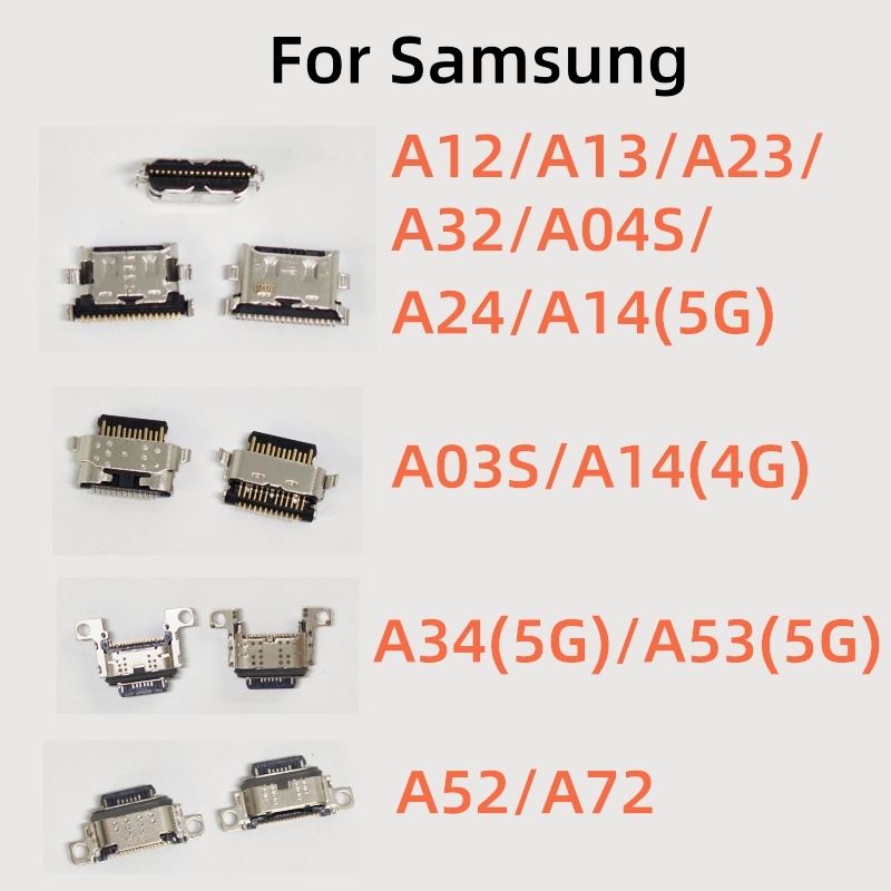 10 ชิ้น/ล็อตสําหรับ Samsung A04 A03 A12 A13 A14 4G A23 A24 A34 A52 A53 A72 A73 5G USB ชาร์จพอร์ต Dock Charger Connector เปลี่ยนชิ้นส่วน