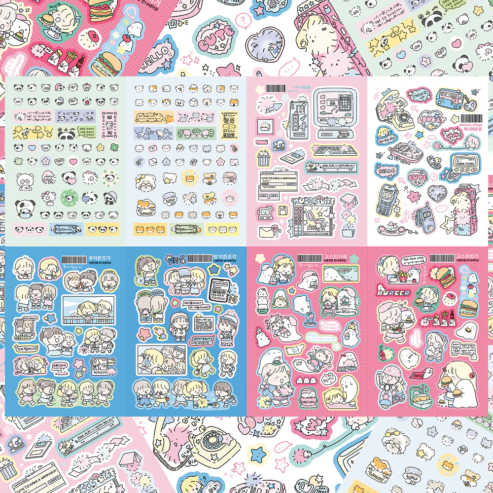 สติ๊กเกอร์เกาหลี สติ๊กเกอร์ตกแต่งลายน้อยน่ารักหวานสาวการ์ตูนสติ๊กเกอร์บัญชีมือเคสโทรศัพท์ไดอารี่โน๊ตบุ๊ควางแผนสมุดเครื่องเขียนทําเองสติก