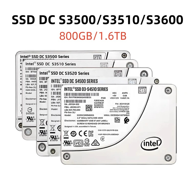 Intel 1.6TB 800GB S3500 S3510 S3610 SSD DC SATA3 6Gb/s 2.5 INCH 500MB/s MLC SATA Solid State Drive S