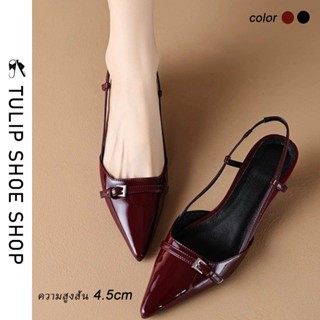 ไวน์แดงจริงหนังนุ่มชี้นิ้วเท้าสิทธิบัตรหนังนิ้วเท้า-หุ้มรองเ…