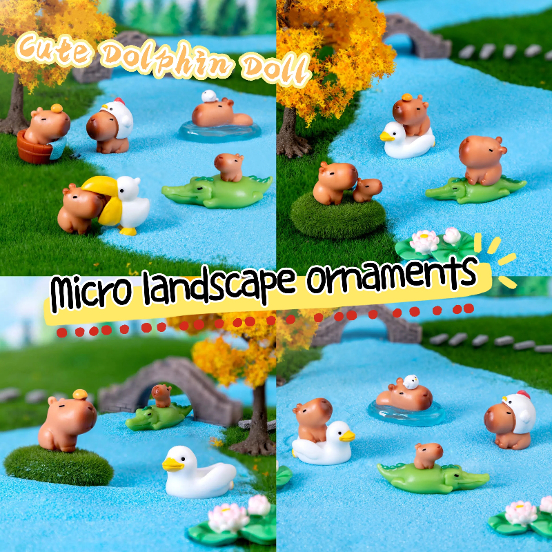 [4 ~ 18 ชิ้น/ล็อต] สร้างสรรค์น่ารัก Kapibara Capybara ตุ๊กตา Aquascaping เครื่องประดับ Moss Micro ภูมิทัศน์ตกแต่งสวน Diy เรซิ่นหัตถกรรม