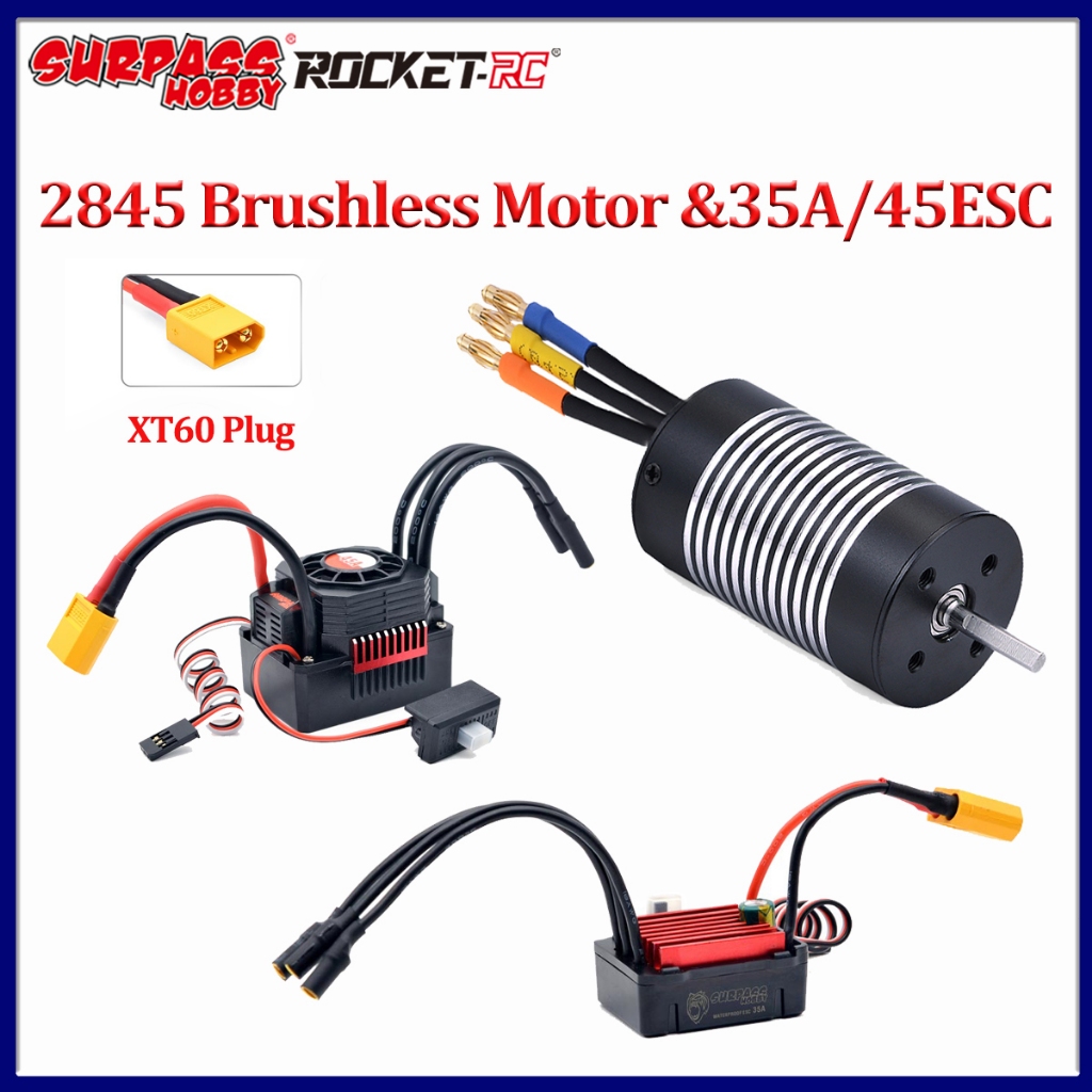 Surpass Rocket 2845 3100KV 3800KV 4370KV 5000KV กันน้ํามอเตอร์ไร้แปรง w/35A 45A XT60 ปลั๊ก ESC Combo