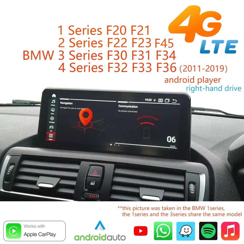 touch screen bmw android headunit monitor gps radio carplay android auto bmw 1series 2series  3serie