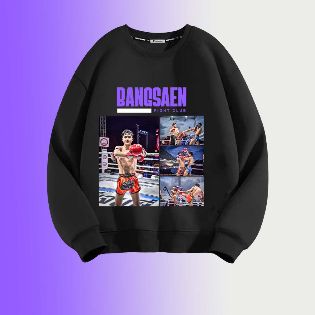 เพจค่ายมวยบางแสนไฟท์คลับ การพิมพ์ Bangsaen fight club Hoodies ขนาดเสื้อฮู้ด เสื้อยืดบางแสนไฟต์คลับ