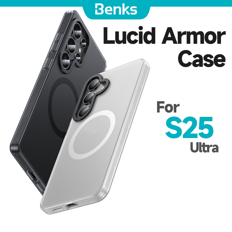 [Benks Official] Benks Lucid Armor Magnetic Protective Case สําหรับ Samsung S25 Ultra S25U การป้องกันแบบรวมทุกอย่าง Frosted Matte ปลอกกันกระแทกน้ําหนักเบา