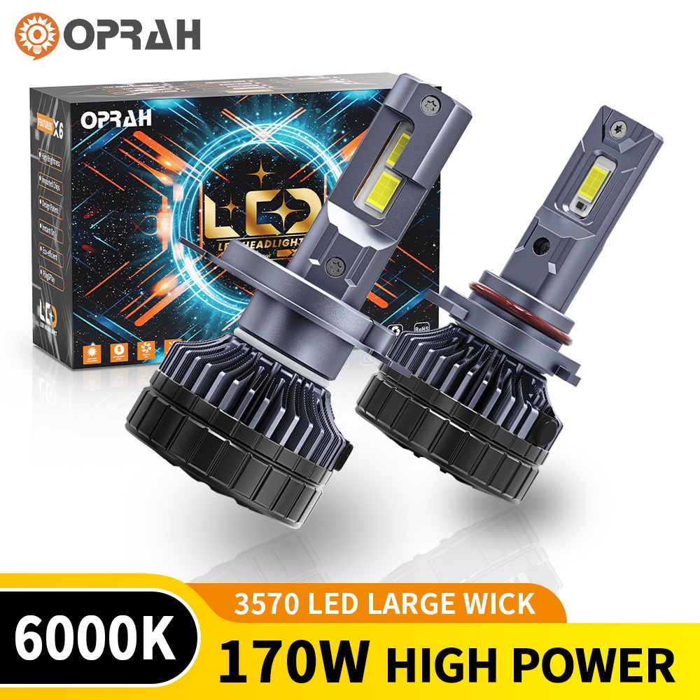 Oprah 2pcs S80 170W High Power Super Bright H4 LED ไฟหน้า H11 ไฟหน้า H1 H7 9005 9006 9012 ไฟหน้ารถหลอดไฟสปอตไลท์รถยนต์ 12V