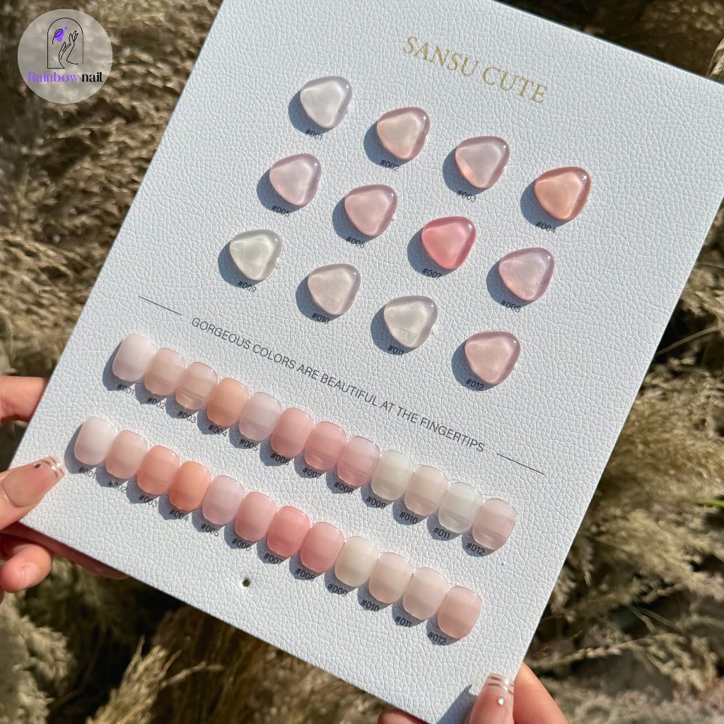 ชุดน้ำยาทาเล็บเจล SANSU 12 สี เจลสีใส เจลสีนู้ด พร้อมแผนภูมิสีฟรี พร้อมส่งทันที