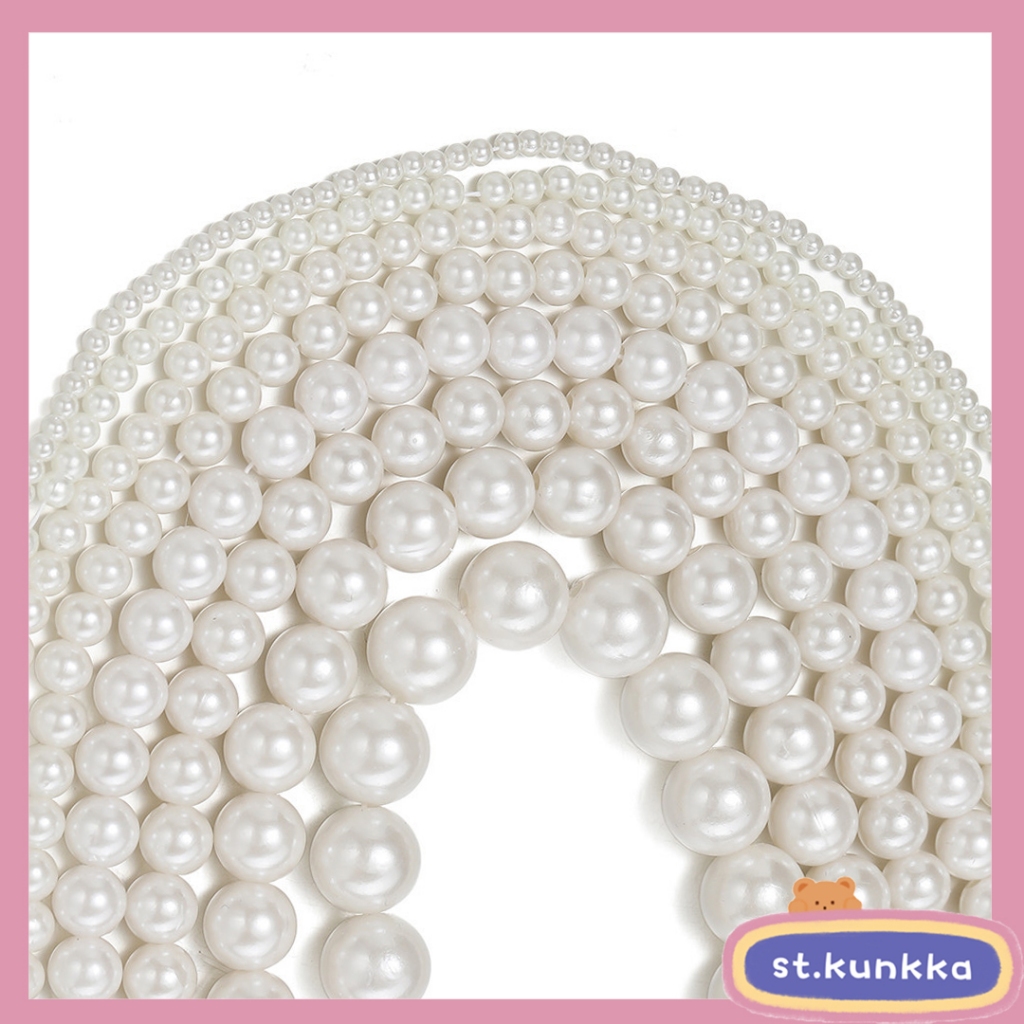 St.kunkka 20-900pcsABS ด้ายฝ้ายเลียนแบบไข่มุก 3 ~ 12 มม.น้ํามันจีบมุก DIY เครื่องประดับสร้อยข้อมือสร้อยคอวัสดุอุปกรณ์เสริม