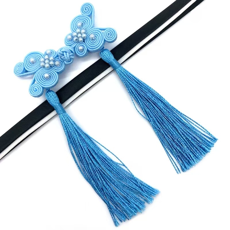 ปุ่มสไตล์จีนแขวนเคราพู่ปุ่ม กี่เพ้า ทอมือลูกปัดผีเสื้อพู่ปุ่มเสื้อผ้าเด็กเสื้อผ้าปุ่มอุปกรณ์เสริม กี่เพ้า ปุ่มกระทะ