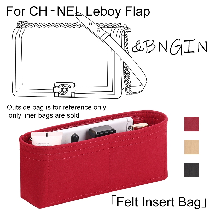 BNGIN เหมาะสําหรับ CH LEBOY SML Flap กระเป๋าถือ Make เครื่องสําอาง Organizer Felt ใส่กระเป๋าถือกระเป๋าเดินทางกระเป๋าด้านในแบบพกพากระเป๋า