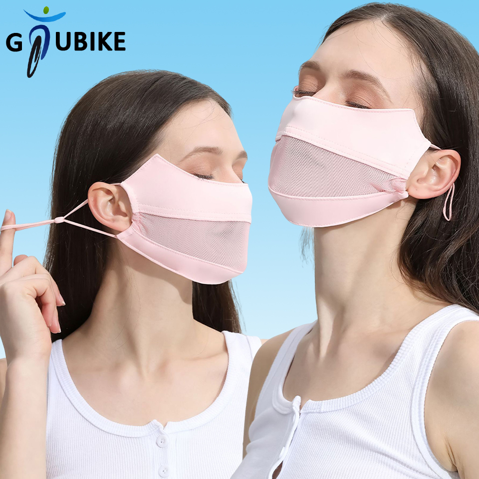 Gtubike UPF50+ หน้ากากผ้าเรยอน ป้องกันแดด ป้องกันรังสียูวี แบบแห้งเร็ว สําหรับผู้หญิง