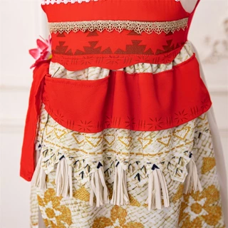 Mqatz สีแดง Moana คอสเพลย์สาวชุดวันเกิดเด็กเครื่องแต่งกายดอกไม้ชุดเจ้าหญิงเสื้อผ้า 6 8 ปี HYQY05