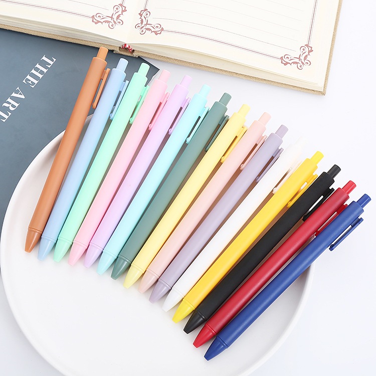 Simple สีกดปากกาเจล 0.5 มม.นักเรียนสีดํา Fountain ปากกาเครื่องเขียน WJ224