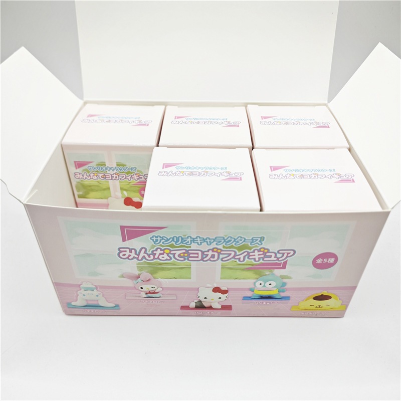 5 ชิ้น/เซ็ตอะนิเมะ My Melody รูป Cinnamoroll Pom Pom Purin Hello Kitty Hangyodon รุ่น Q Do โยคะ PVC ตัวเลขการกระทําตุ๊กตาของเล่นของขวัญ - รูปที่ 2