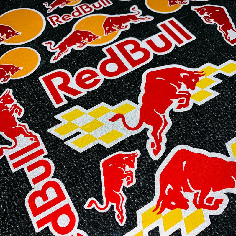 สติ๊กเกอร์สะท้อนแสง Red Bull Motocross Racing Helmet Graphic Bike Vinyl Sticker for KTM HONDA