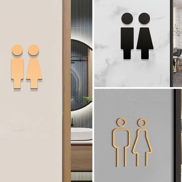 Influencer ผู้ชายผู้หญิงห้องน้ํา House Sign ที่ไม่ซ้ํากันห้องน้ําห้องน้ํา Prompt ป้ายป้ายป้ายอะคริลิค