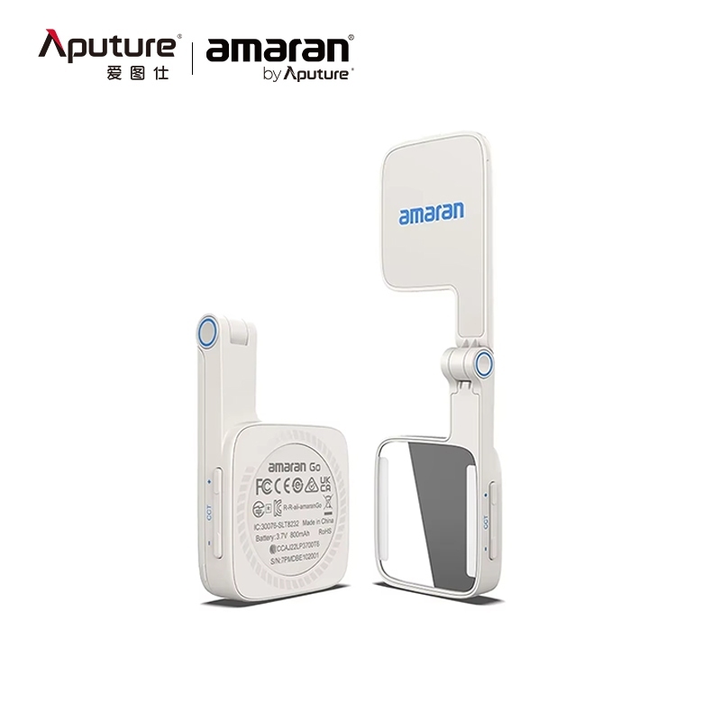 การเย็บ amaran Go Ultra-Compact Built-in Mirrored Mini LED Phone Light Magnetic Mount อเนกประสงค์ Flip Design สําหรับ Vlogging Selfies