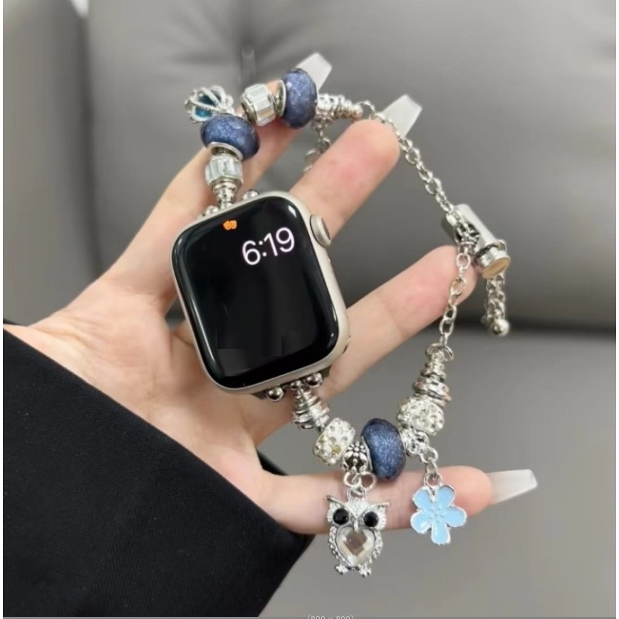 Luxury DIY Watch Strap Compatible For Huawei Watch Fit 3 สาย Gem Agate Style Watchband สาย Huawei Fit3 Strap Jewelry Beads Wristband Metal Loop For สาย Huawei Watch Fit 2 Strap สาย Huawei Watch Fit 3 Strap For Huawei Watch fit New/ Huawei Watch fit SE สาย