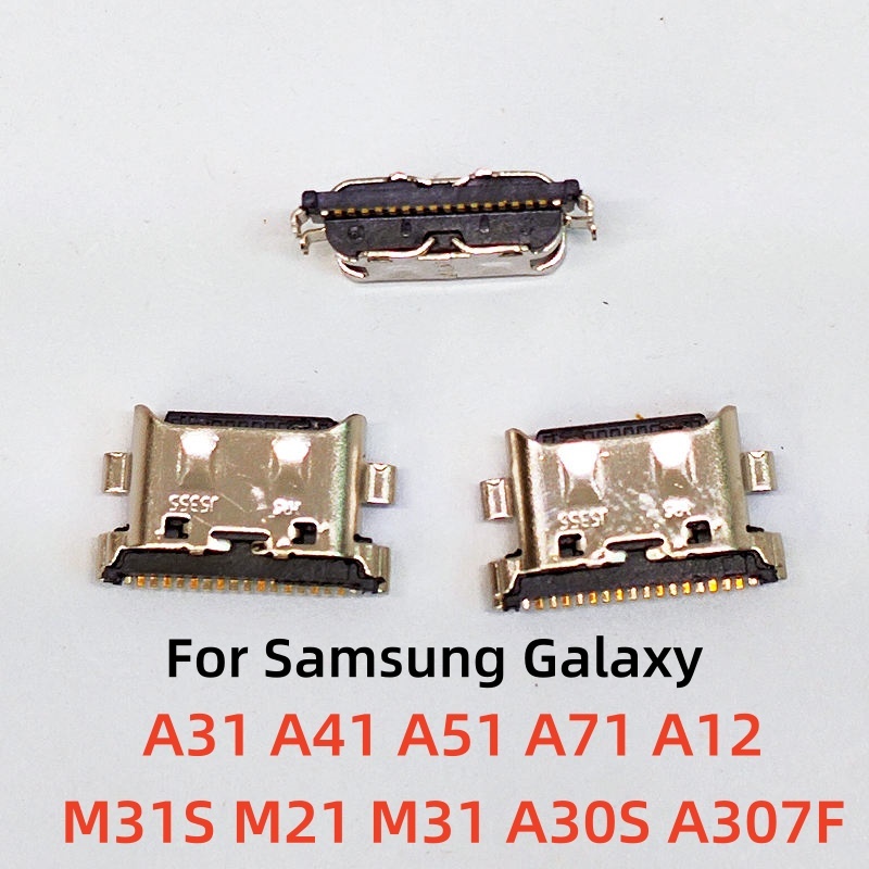 10-100pcs Charger USB ชาร์จพอร์ต Dock Connector 18Pin สําหรับ Samsung Galaxy A31 A41 A51 A71 M31S M21 M31 A12 A30S A307F A125 เปลี่ยนชิ้นส่วน
