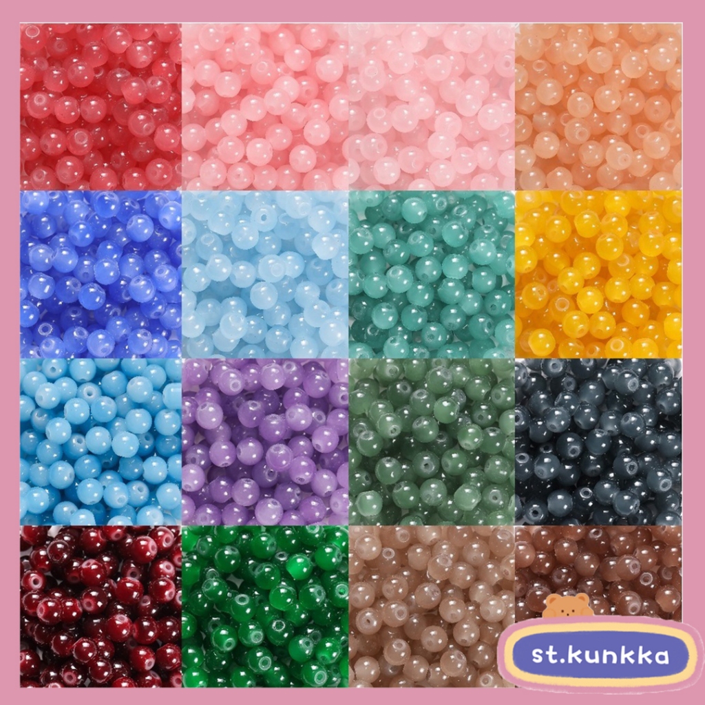St.kunkka 30 ชิ้น ลูกปัดหยกเทียม 8 มม. คุณภาพสูง สําหรับทําเครื่องประดับ สร้อยคอ สร้อยข้อมือ DIY