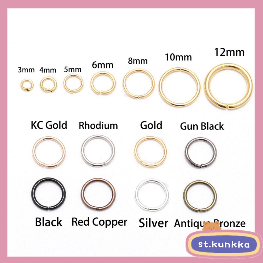 ห่วงวงแหวน ห่วงกลมรอบเดียว 3-10มม. 200/100/50 ชิ้น/ถุง
