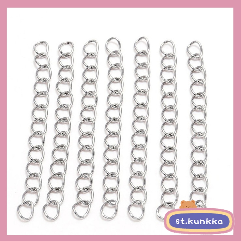 St.kunkka 50 ชิ้น/แพ็ค โซ่หางสแตนเลส หนา 5-7 ซม. สำหรับเครื่องประดับ DIY