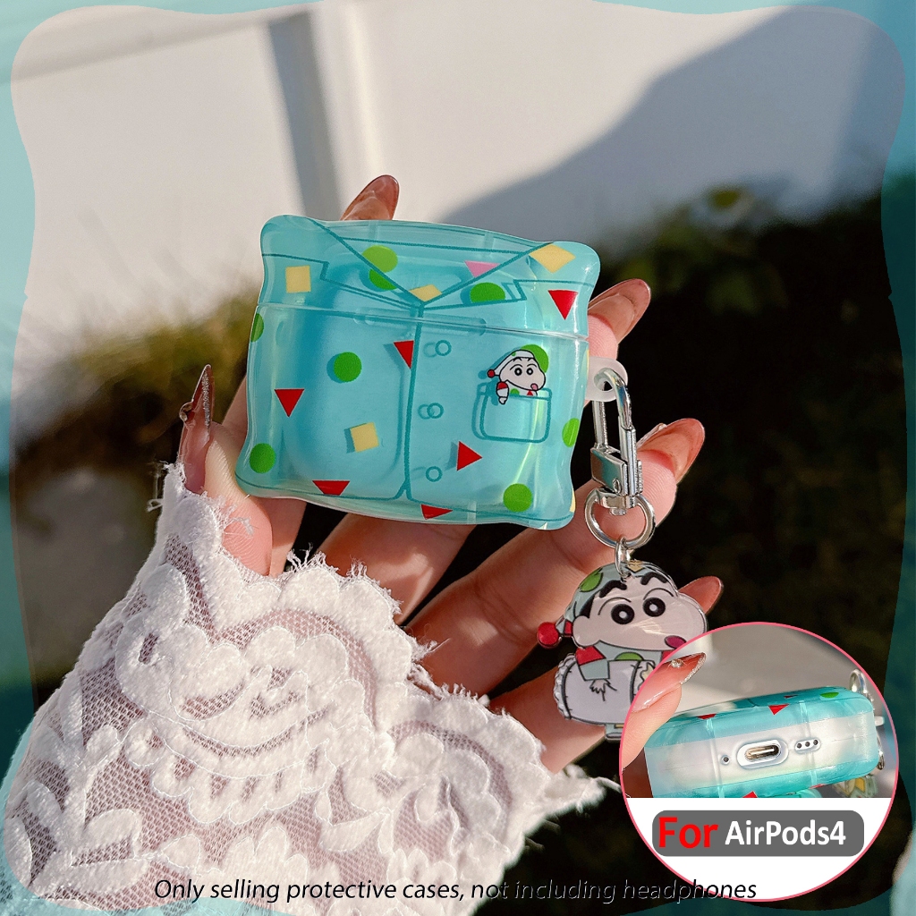 Pajamas Crayon Xinxin กรณีหูฟังสำหรับ AirPods4 กรณีการออกแบบหมอนป้องกันกรณีใหม่สำหรับ AirPodsPro2 กรณีหูฟัง เคส AirPodsPro ที่เข้ากันได้ เคส AirPods2gen
