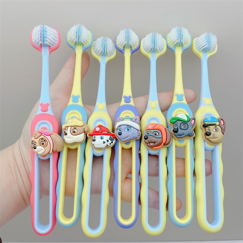 PAW Patrol แปรงสีฟันสําหรับเด็กอายุ 3-12 ปี ลายการ์ตูนน่ารักสีสันสวยงามแปรงฟันป้องกันเหงือก
