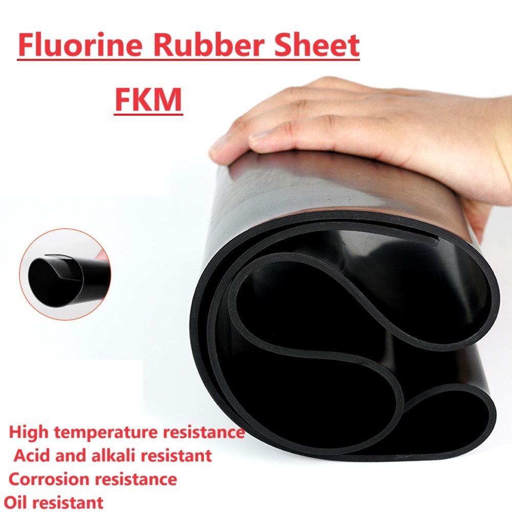 1 ชิ้นยางฟลูออรีน FKM แผง Viton แผ่น FORM flororubber board 100*100 200*200 ฟลูออโรเจล Aflas เบนซิน-ดีเซล ปะเก็นสีดํา