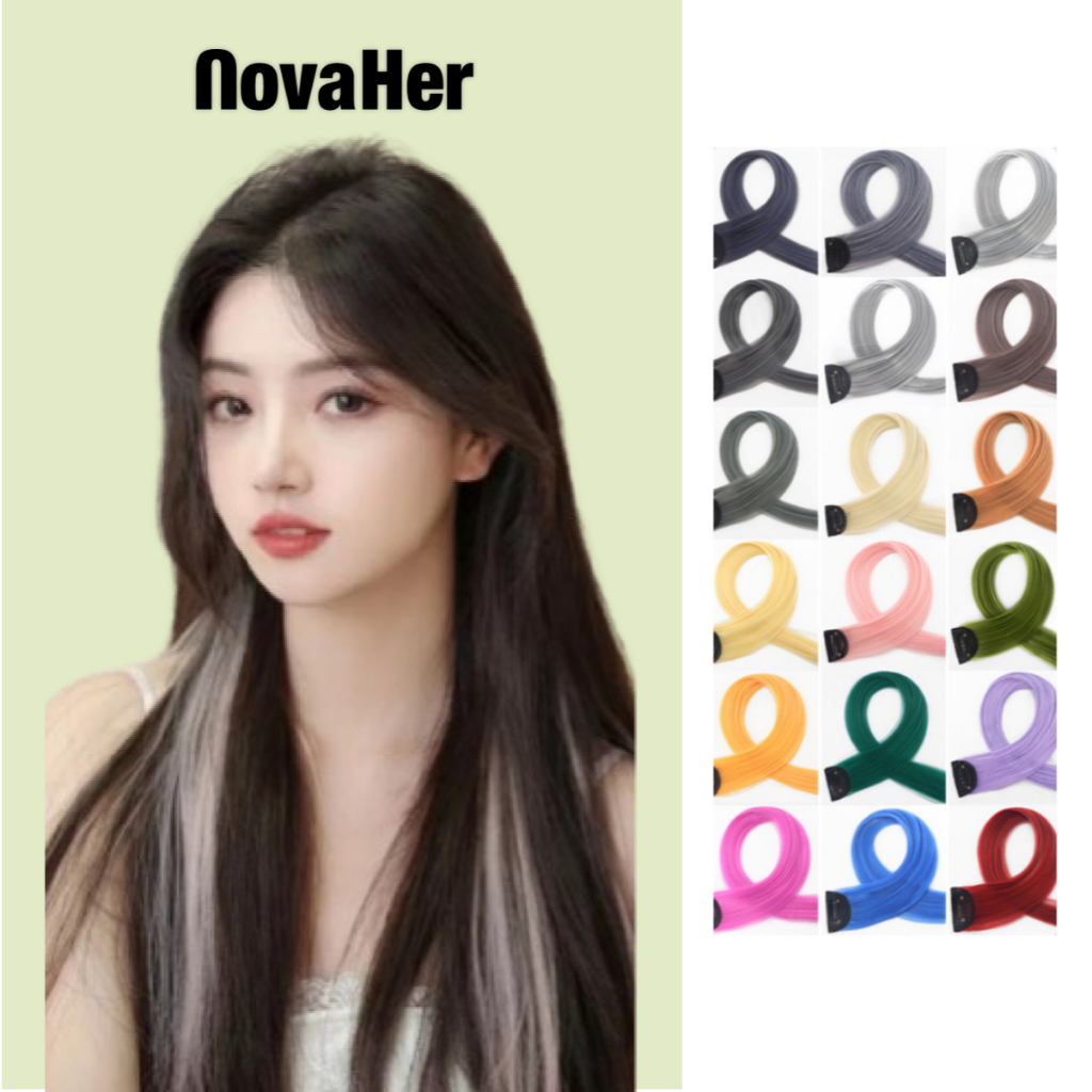 ช่อไฮไลท์ กิ๊บไฮไลท์ ยาว50cm แบบกิ๊บ ติดง่าย เปลี่ยนสีได้ทุกวัน สีเยอะมาก พร้อมส่ง