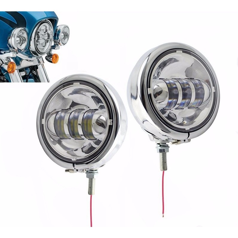 2 ชิ้น 4.5 นิ้วรถจักรยานยนต์ Led หมอกพร้อมแหวน Mount Bracket 30W4 1/2 เสริม Passing โคมไฟสําหรับรถจักรยานยนต์