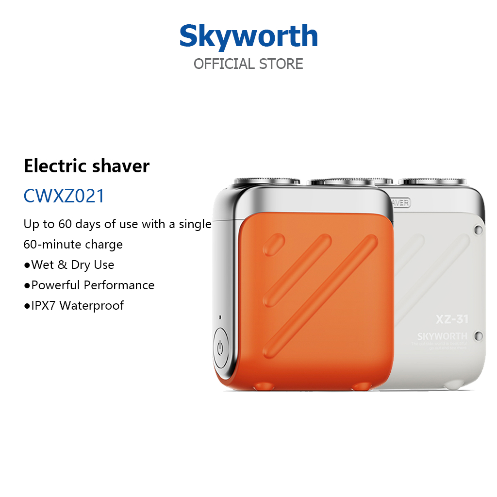 Skyworth CWXZ021 เครื่องโกนหนวดไฟฟ้า IPX7 กันน้ํา 400mAh แบตเตอรี่