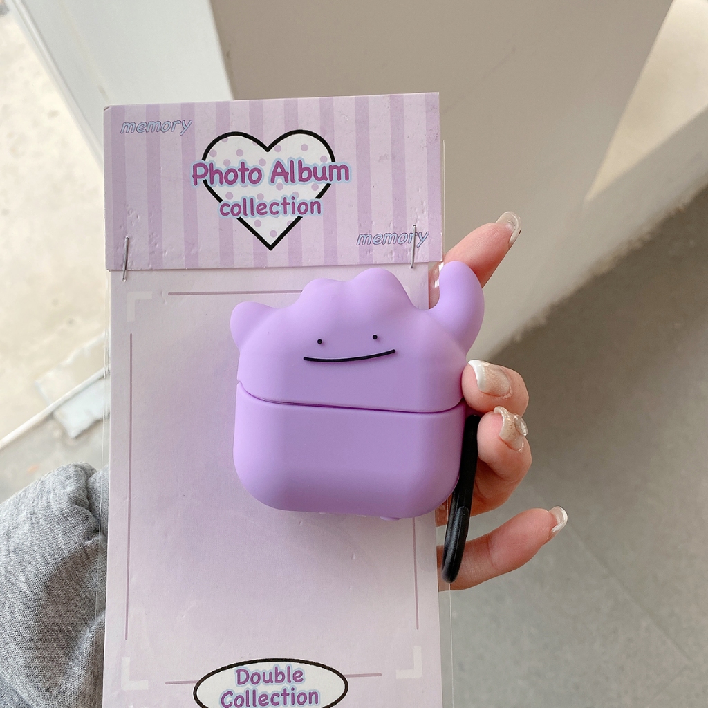 Pokemon Ditto สีม่วงสําหรับ Samsung Buds3 กรณีกันกระแทกหูฟังสําหรับ Samsung Galaxy Buds3 Pro/Buds3