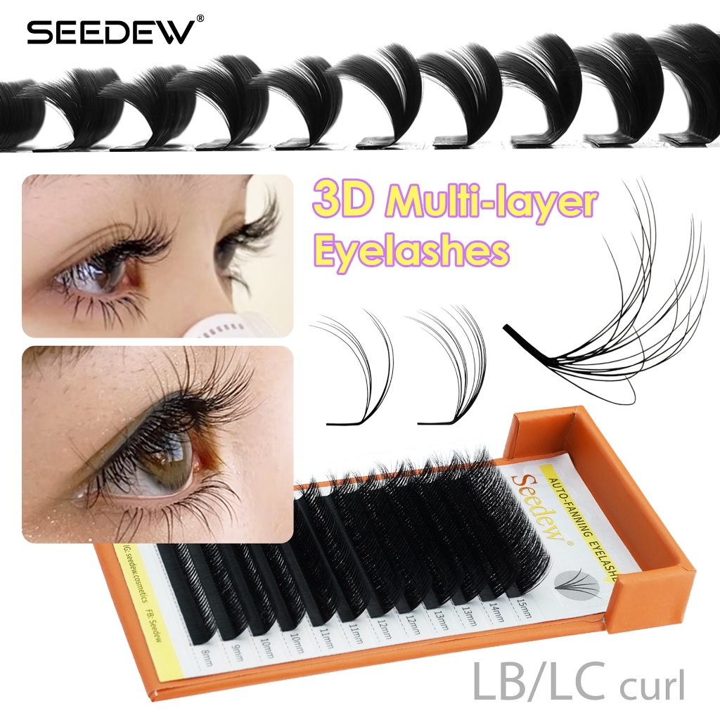 Seedew Fan 0.05 มม ขนตา LB LC Curl 3D สามมิติมังงะ ขนตาปลอม อ่อนนุ่ม ต่อขนตา คุณภาพสูง 5D Multi Layer ขนตา